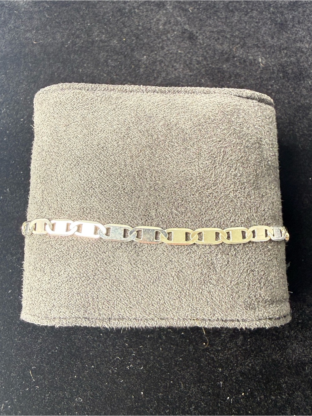 Italian Sterling Silver Mariner Link Chain Bracelet 925 Italy 7 Inch